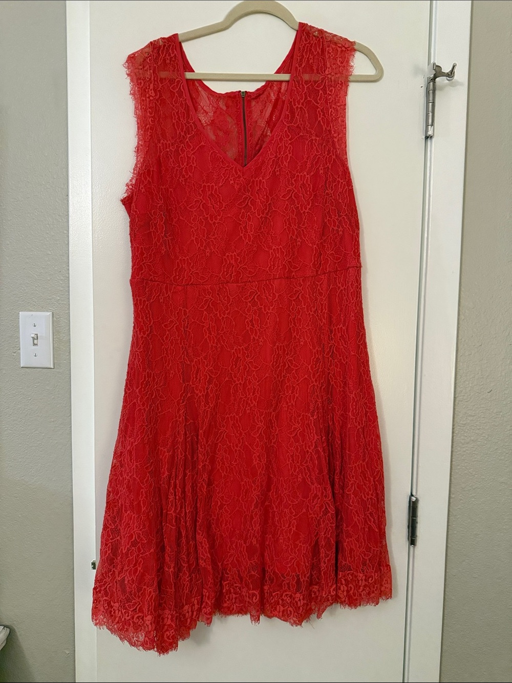 torrid Coral Lace Midi Dress size 2